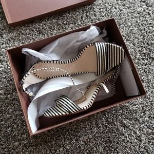 Coach stripey heels black and white